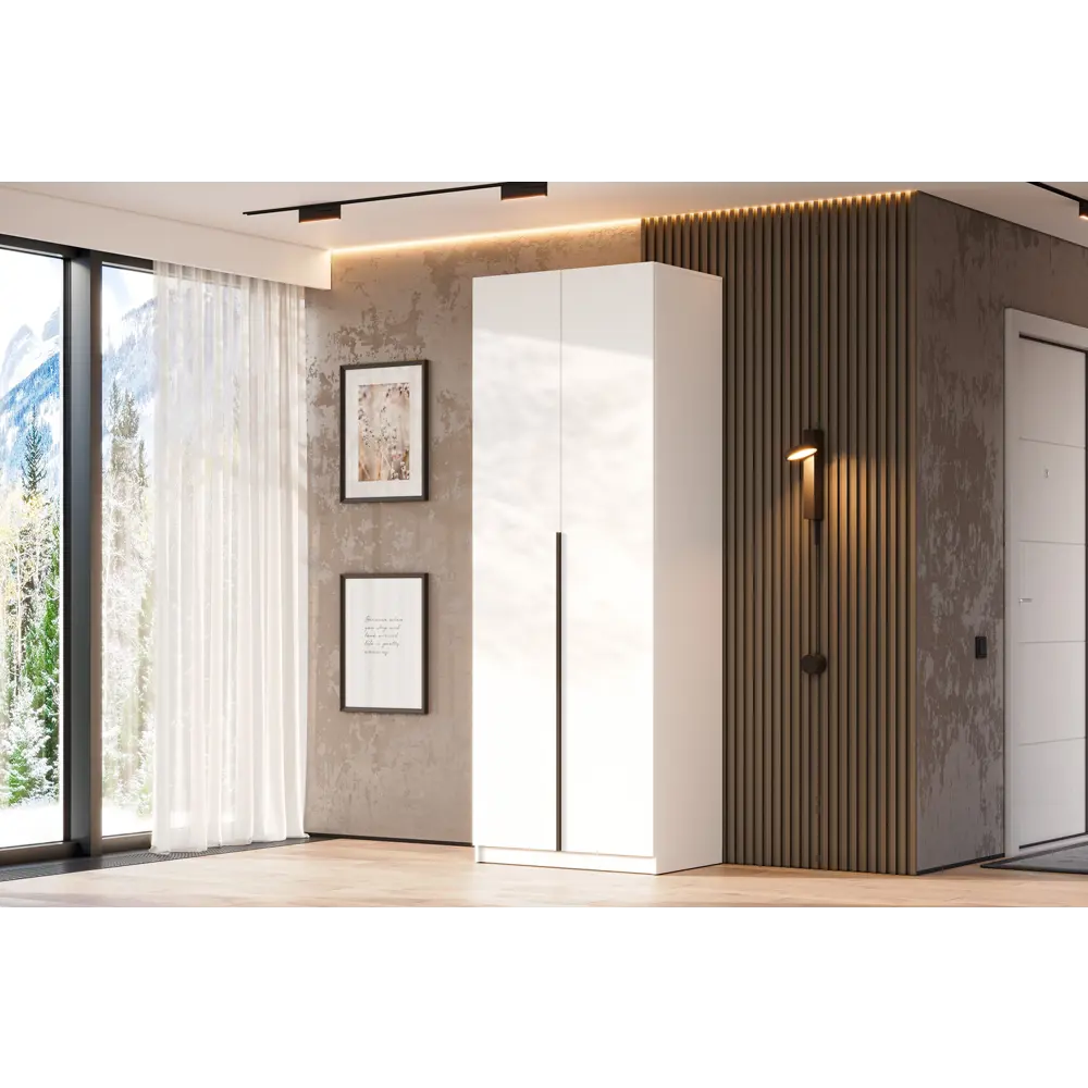 Фото Шкаф распашной Арника Шк с 2 дверями 80.1x221.6x50.6 см ЛДСП цвет белый Фото Шкаф распашной Арника Шк с 2 дверями 80.1x221.6x50.6 см ЛДСП цвет белый