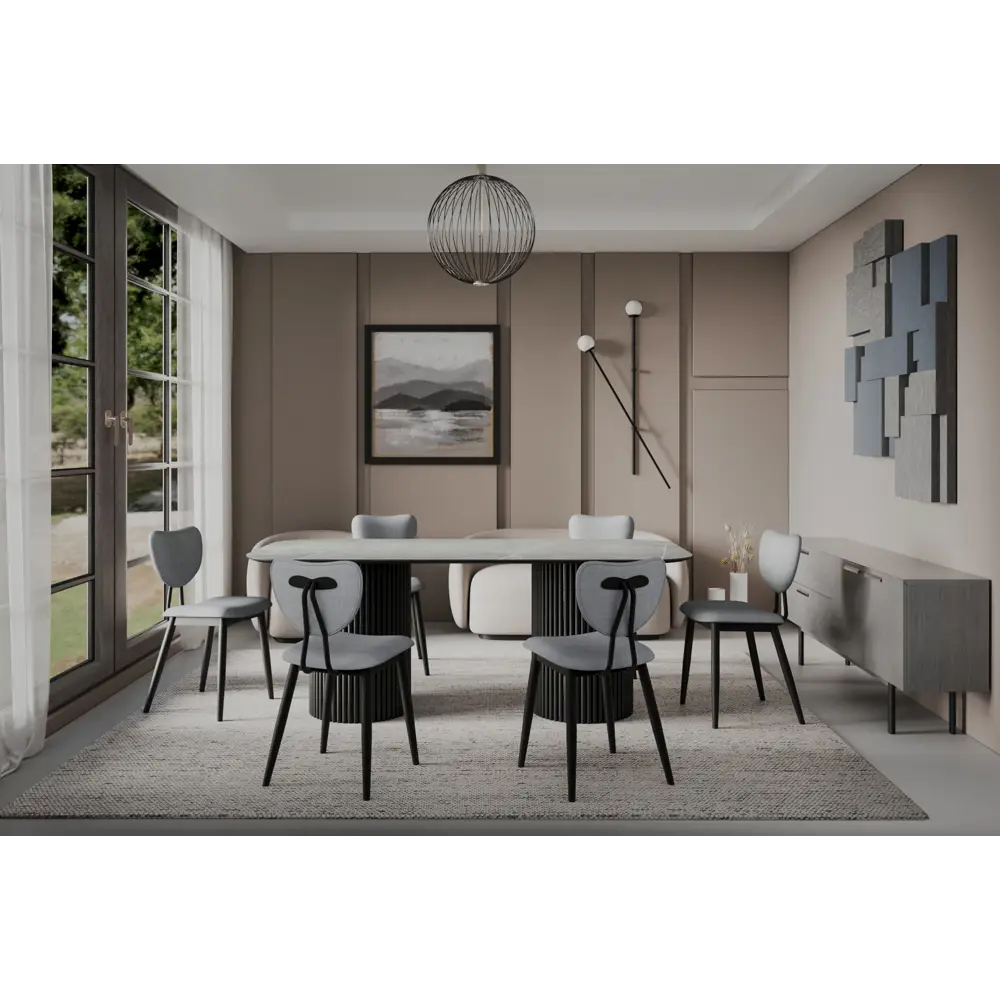 Фото 5 Стул Мидори Столбург ткань рогожка Флорида серебро