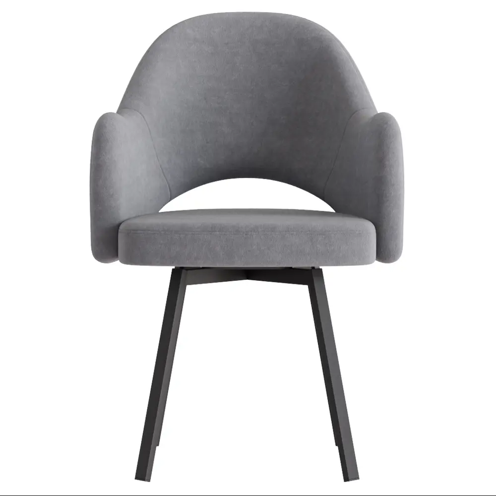 Фото Стул КЛЕО Столбург ткань Парма 1014 асфальт / каркас металл черный стелс Фото Стул КЛЕО Столбург ткань Парма 1014 асфальт / каркас металл черный стелс