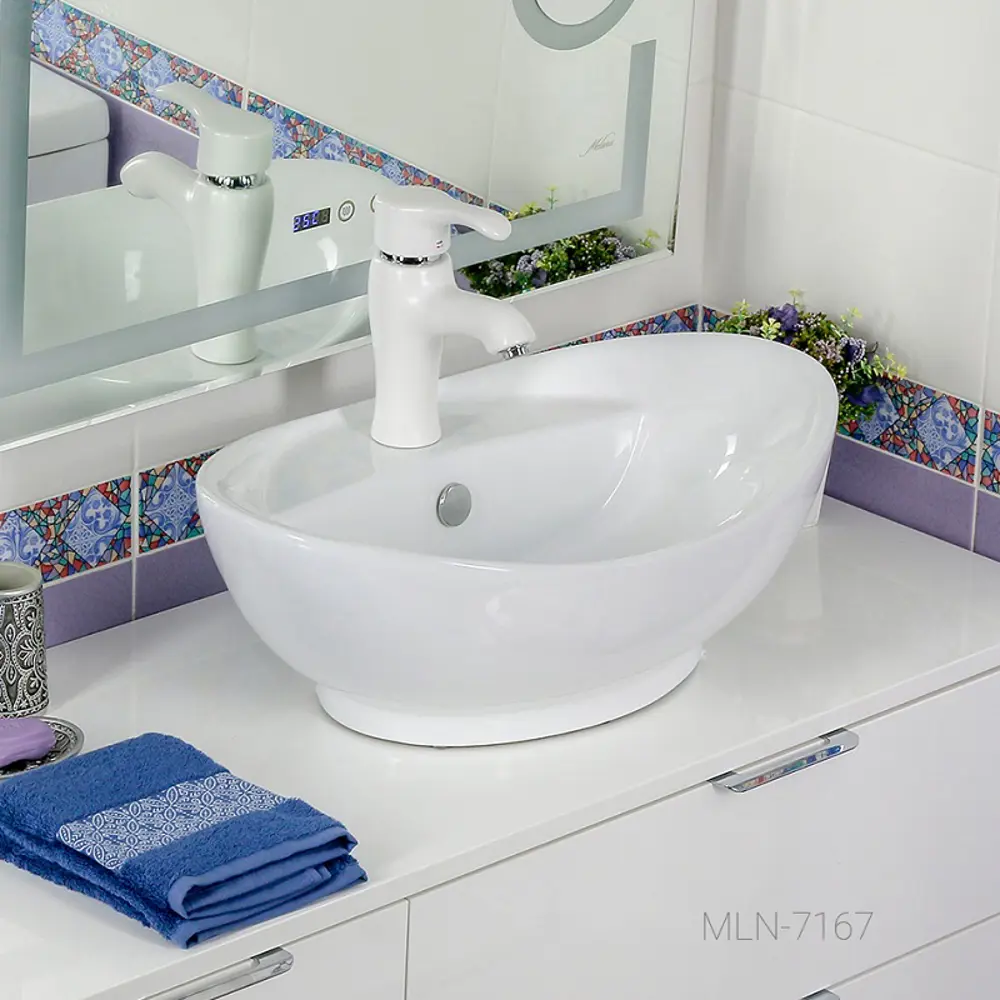 Фото 3 Раковина накладная Melana 7167-805 60см цвет белый Фото 3 Раковина накладная Melana 7167-805 60см цвет белый