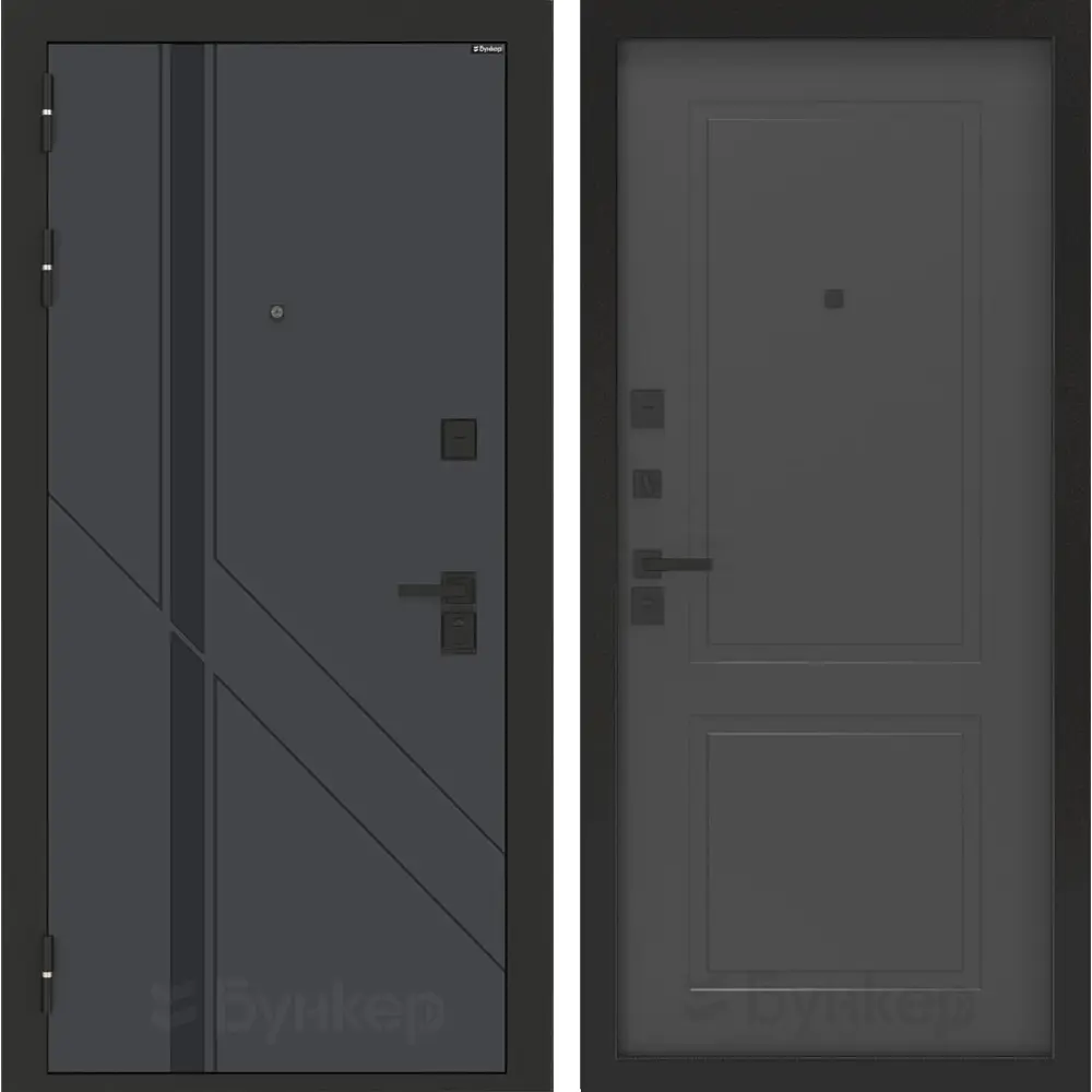 Фото Входная дверь Bunker Бункер BN-12 левый 205x88см цвет веллюто оскуро/графит софт с панелью ФЛ-609