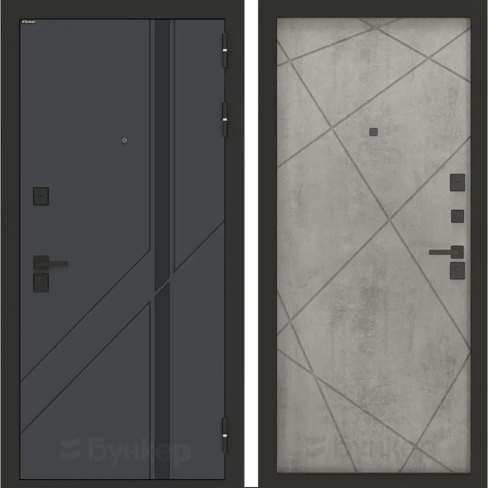 Фото Входная дверь Bunker Бункер BN-12 правый 205x96см цвет веллюто оскуро/бетон светлый с панелью ФЛ-291
