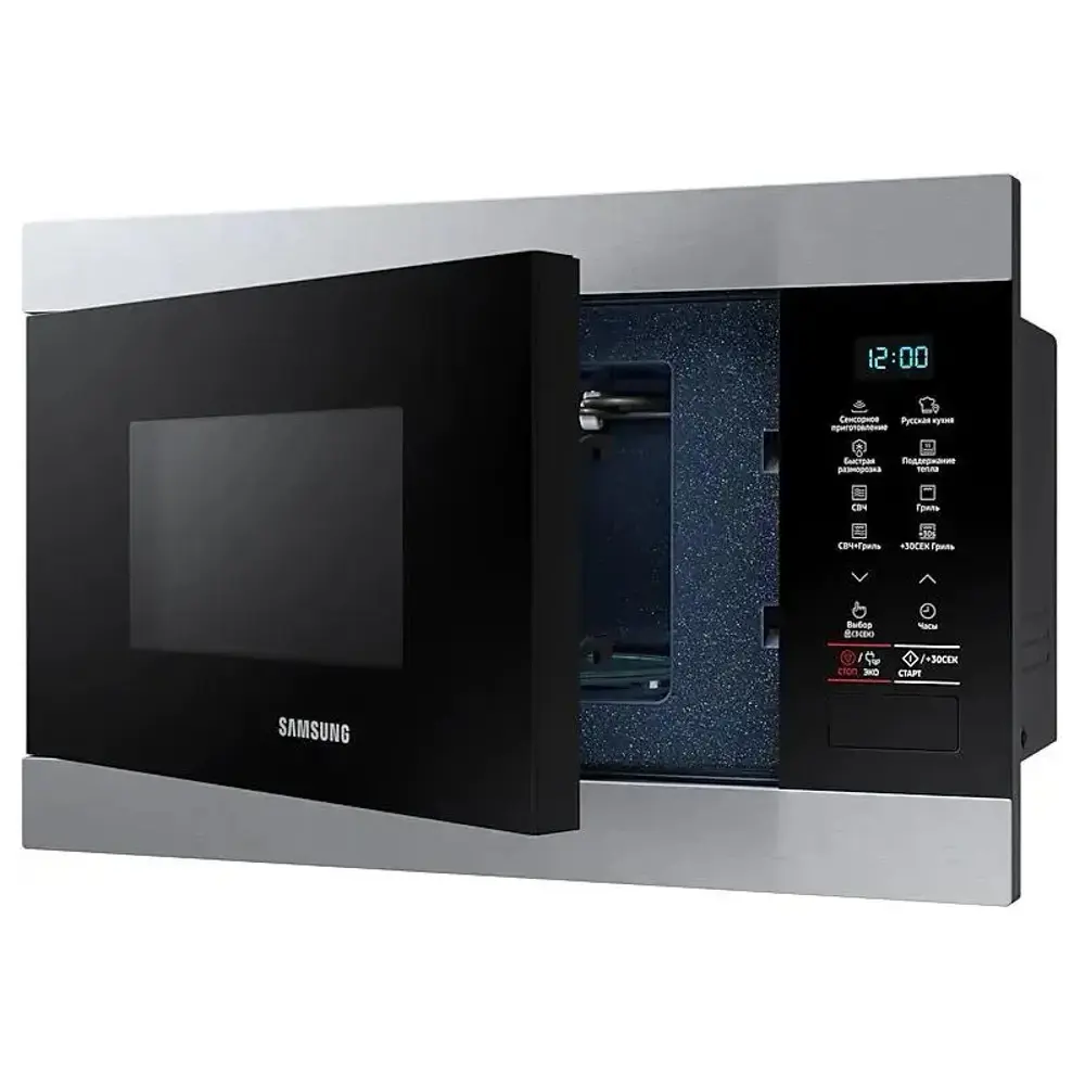 Фото 4 Встраиваемая микроволновая печь Samsung MS22M8074AT 22 л 59.5x38x30.6 см цвет нержавеющая сталь