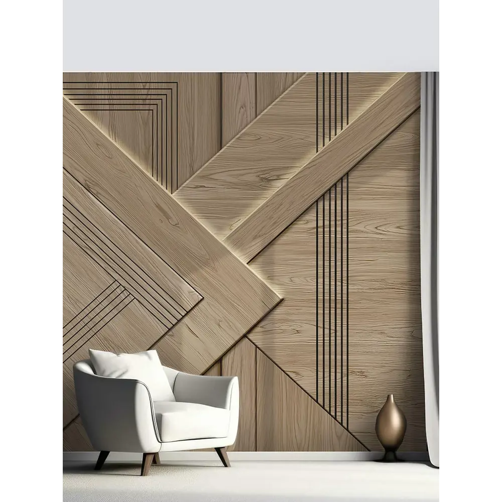 Фото Фотообои флизелиновые Verol Деревянные рейки 300x283 см Фото Фотообои флизелиновые Verol Деревянные рейки 300x283 см