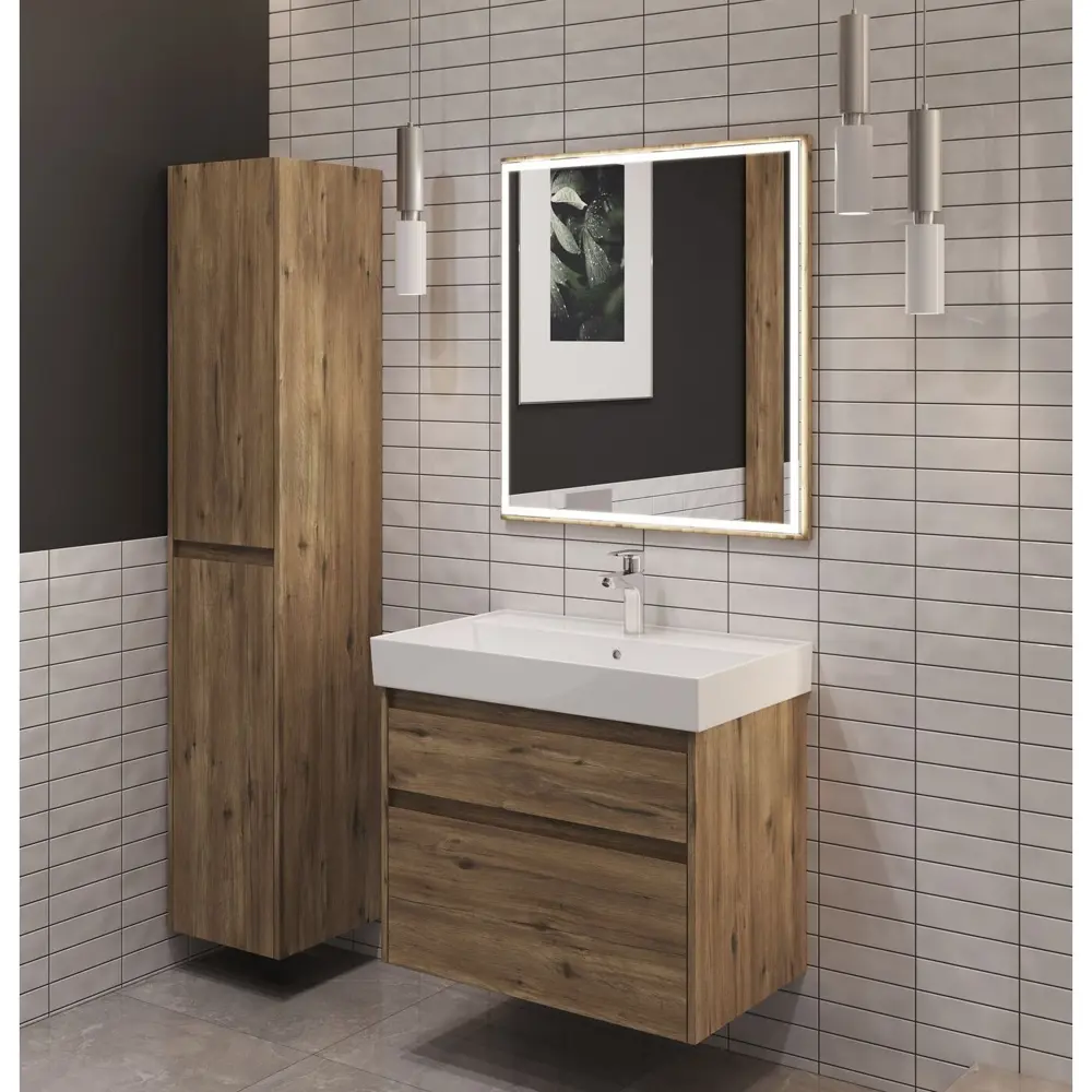 Фото 14 Тумба под раковину подвесная Aquanet 00346316 75см цвет дуб рустикальный Фото 14 Тумба под раковину подвесная Aquanet 00346316 75см цвет дуб рустикальный