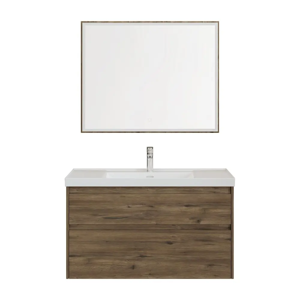 Фото 14 Тумба под раковину подвесная Aquanet 00346321 110см цвет дуб рустикальный