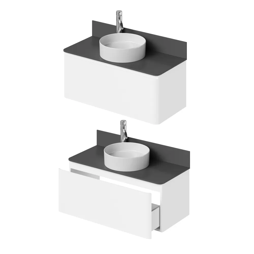 Фото 8 Тумба под раковину подвесная Итана 4657839164708 100см цвет эмаль белый глянец Фото 8 Тумба под раковину подвесная Итана 4657839164708 100см цвет эмаль белый глянец