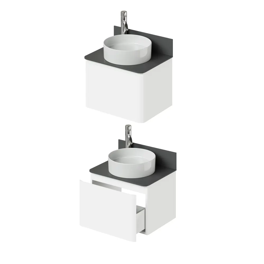 Фото 8 Тумба под раковину подвесная Итана 4657839161745 60см цвет эмаль белый глянец Фото 8 Тумба под раковину подвесная Итана 4657839161745 60см цвет эмаль белый глянец