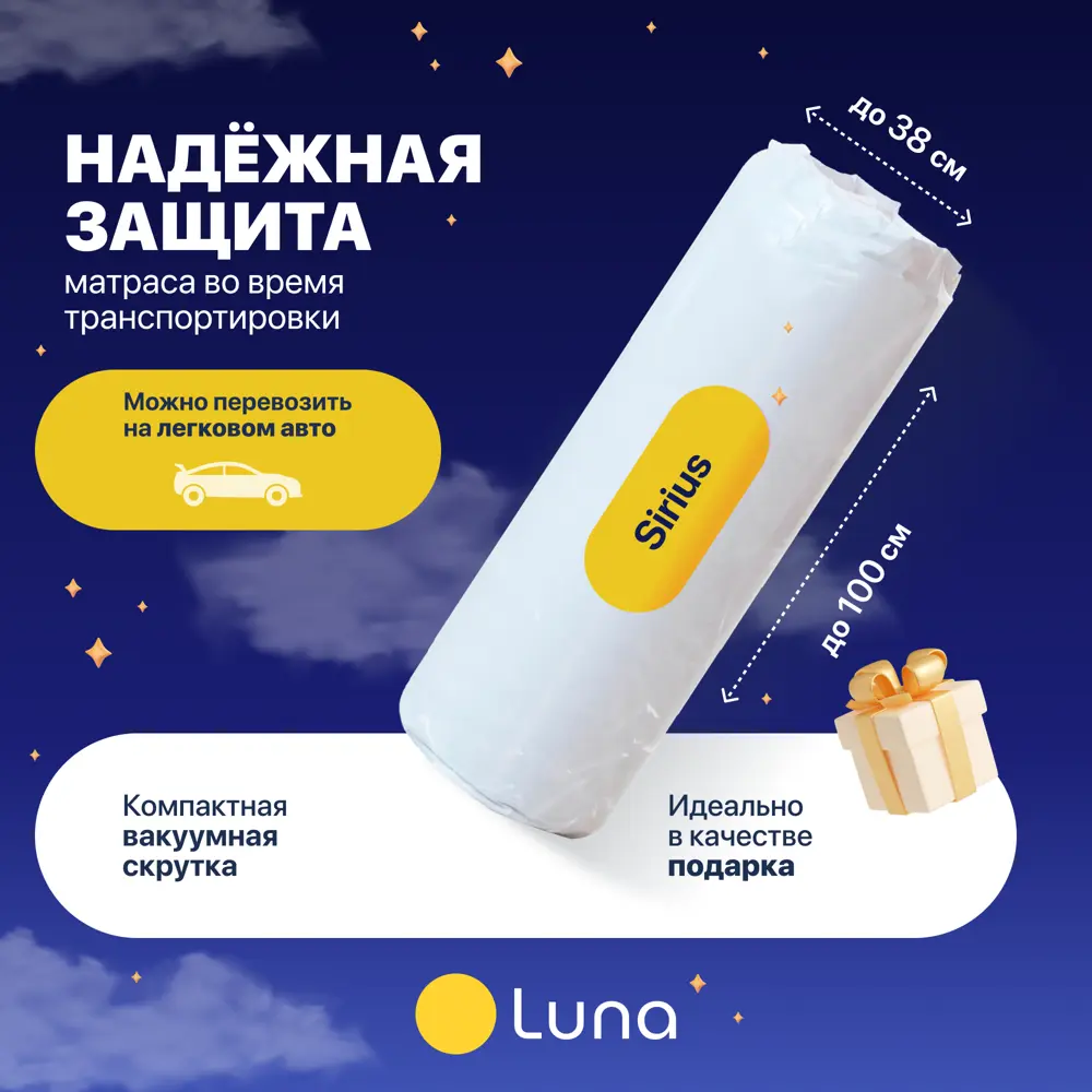 Фото 9 Матрас Luna Sirius 140x200x20 см беспружинный 2-спальный Фото 9 Матрас Luna Sirius 140x200x20 см беспружинный 2-спальный