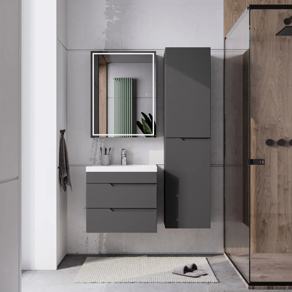 Фото 11 Шкаф для ванной комнаты Итана 4657826229649 с подсветкой 79x60см Фото 11 Шкаф для ванной комнаты Итана 4657826229649 с подсветкой 79x60см