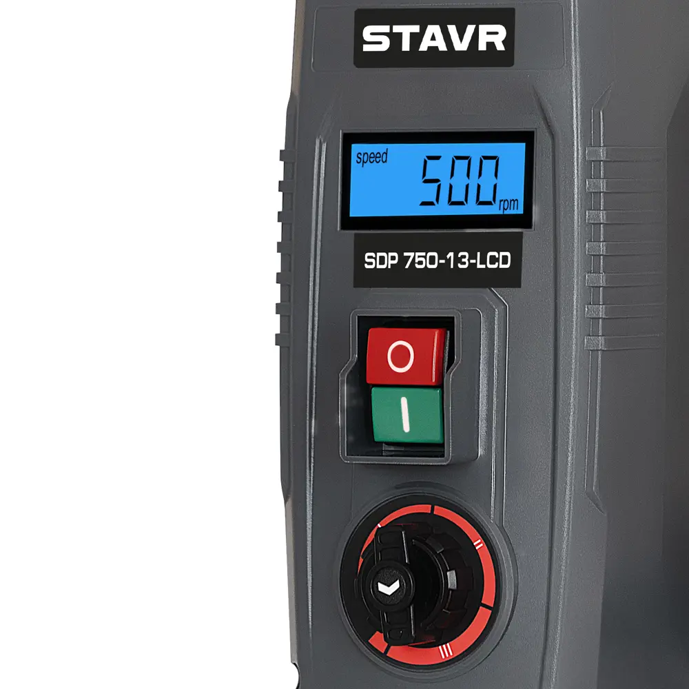 Фото 4 Станок сверлильный Stavr SDP 750-13-LCD 750 Вт 2600 об/мин лазерный указатель подсветка LCD дисплей с регулировкой оборотов