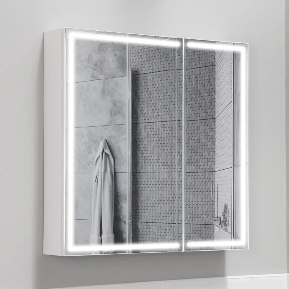 Фото 22 Шкаф для ванной комнаты Итана 4657826229700 с подсветкой 7x80см