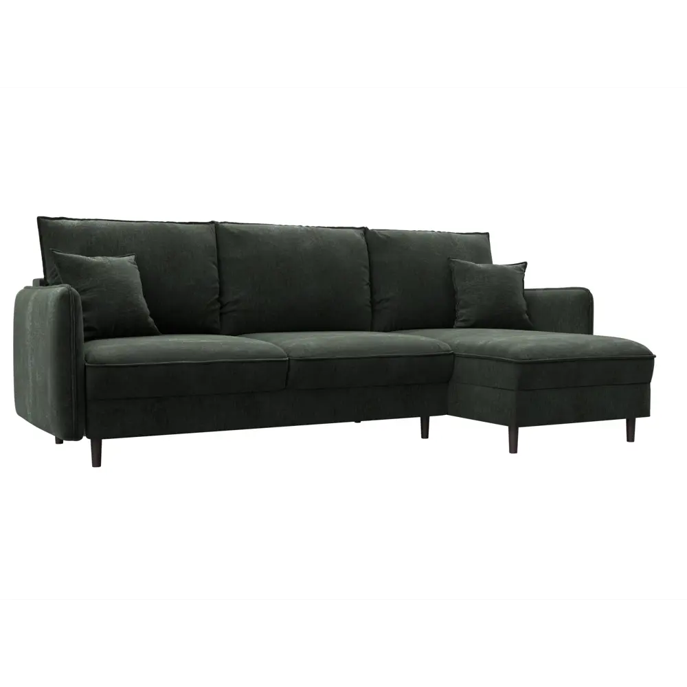 Фото Диван угловой Лига-064 НПБ Лига диванов 129631 248x98x163 см шенилл цвет rimini 09 зеленый