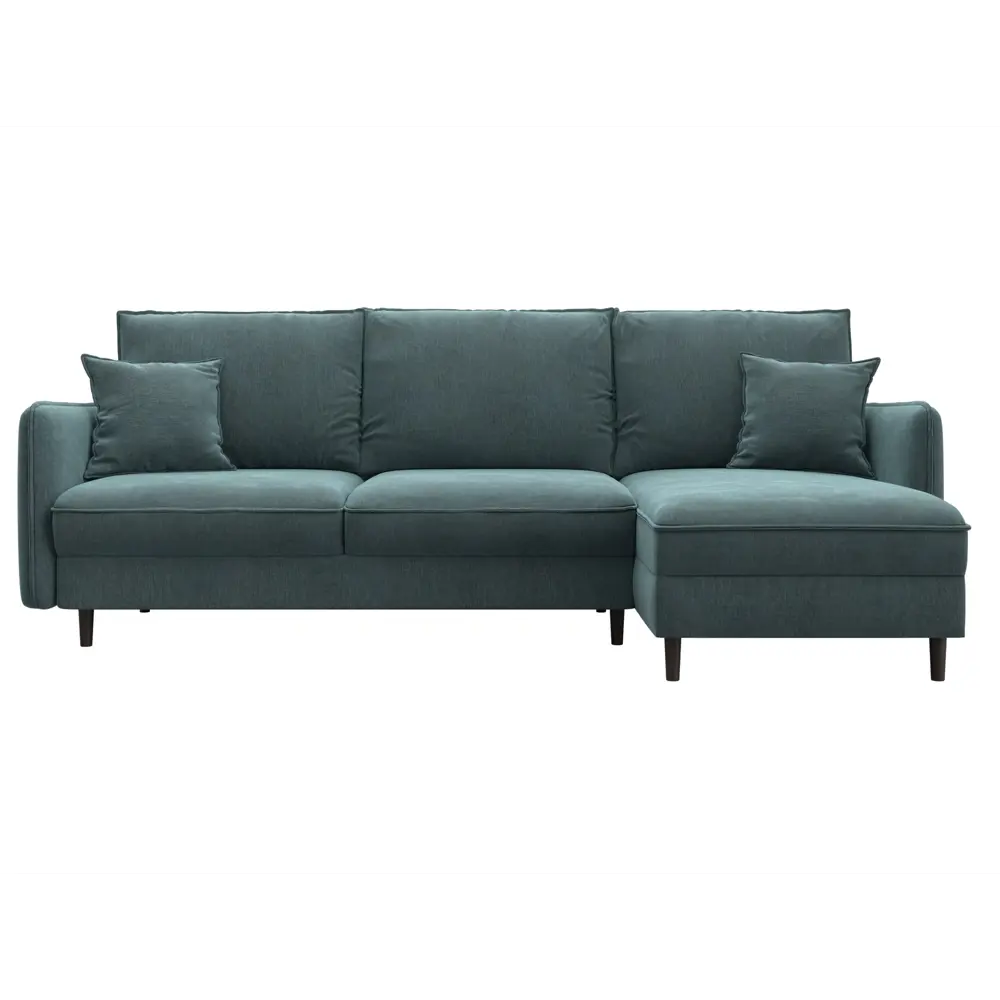 Фото 2 Диван угловой Лига-064 НПБ Лига диванов 129633 248x98x163 см шенилл цвет rimini 11 серо-зеленый