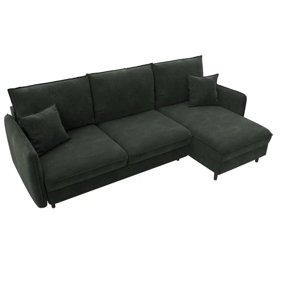 Фото 6 Диван угловой Лига-064 НПБ Лига диванов 129631 248x98x163 см шенилл цвет rimini 09 зеленый