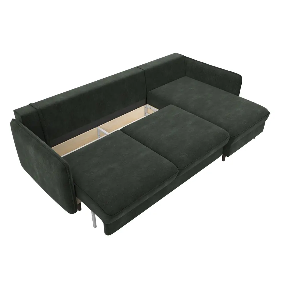 Фото 7 Диван угловой Лига-064 НПБ Лига диванов 129631 248x98x163 см шенилл цвет rimini 09 зеленый