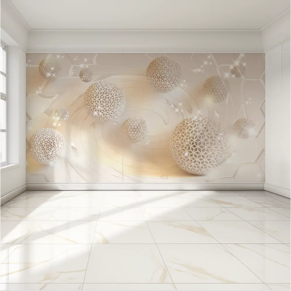 Фото Фотообои флизелиновые Фотообоикин Геометрия 3д шары 500x271 см Фото Фотообои флизелиновые Фотообоикин Геометрия 3д шары 500x271 см