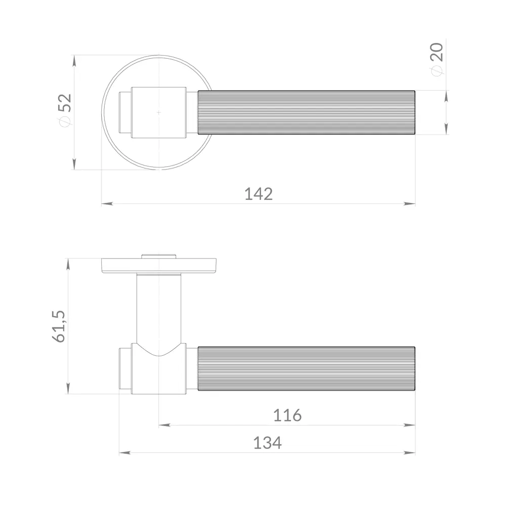 Фото 2 Ручка раздельная Punto R.EST.R52.SHELL CP-8 хром Фото 2 Ручка раздельная Punto R.EST.R52.SHELL CP-8 хром