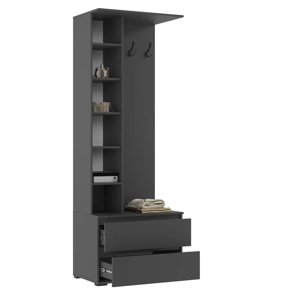 Фото 4 Комплект мебели для прихожей Сима-ленд Норд 200x223x51 см ЛДСП цвет графит Фото 4 Комплект мебели для прихожей Сима-ленд Норд 200x223x51 см ЛДСП цвет графит