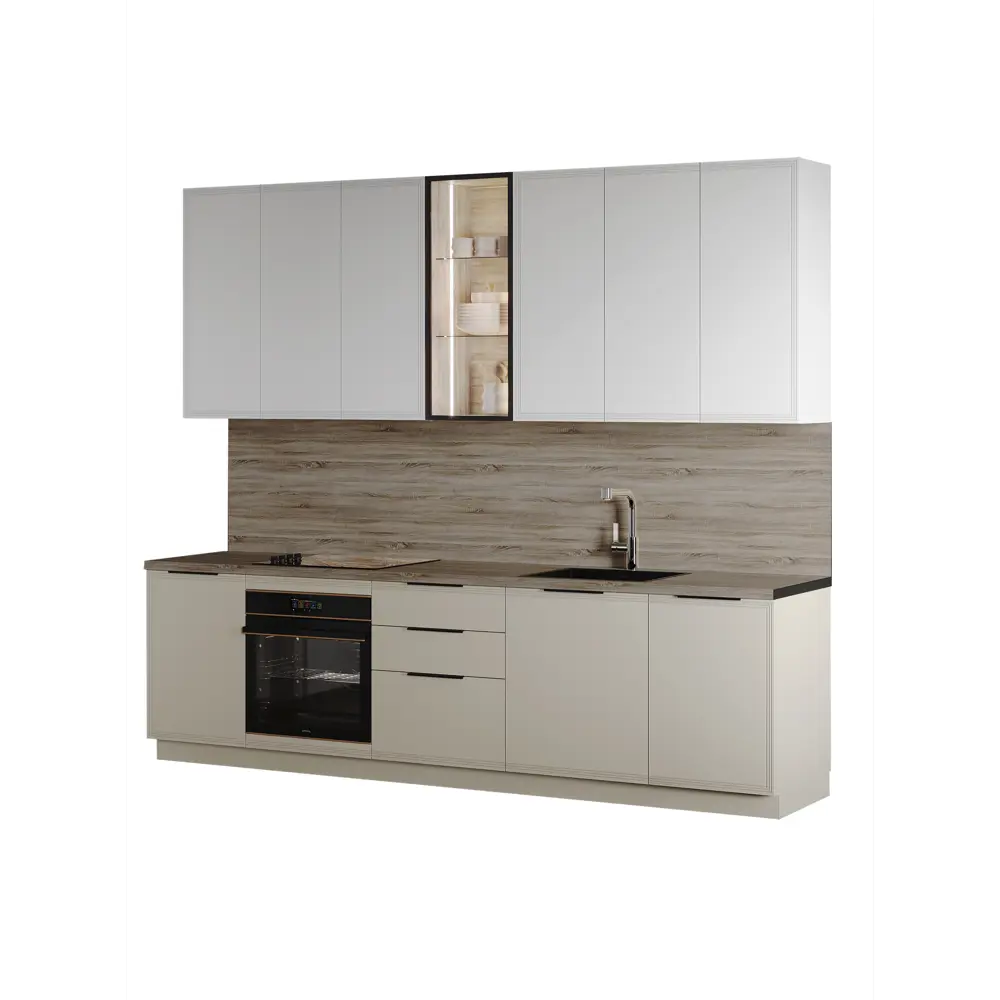 Фото 7 Кухонный гарнитур прямой Нона Safina Grand + сборка ЛДСП/эмаль МДФ 280 см x 60 см x 246 см цвет кашемир Фото 7 Кухонный гарнитур прямой Нона Safina Grand + сборка ЛДСП/эмаль МДФ 280 см x 60 см x 246 см цвет кашемир