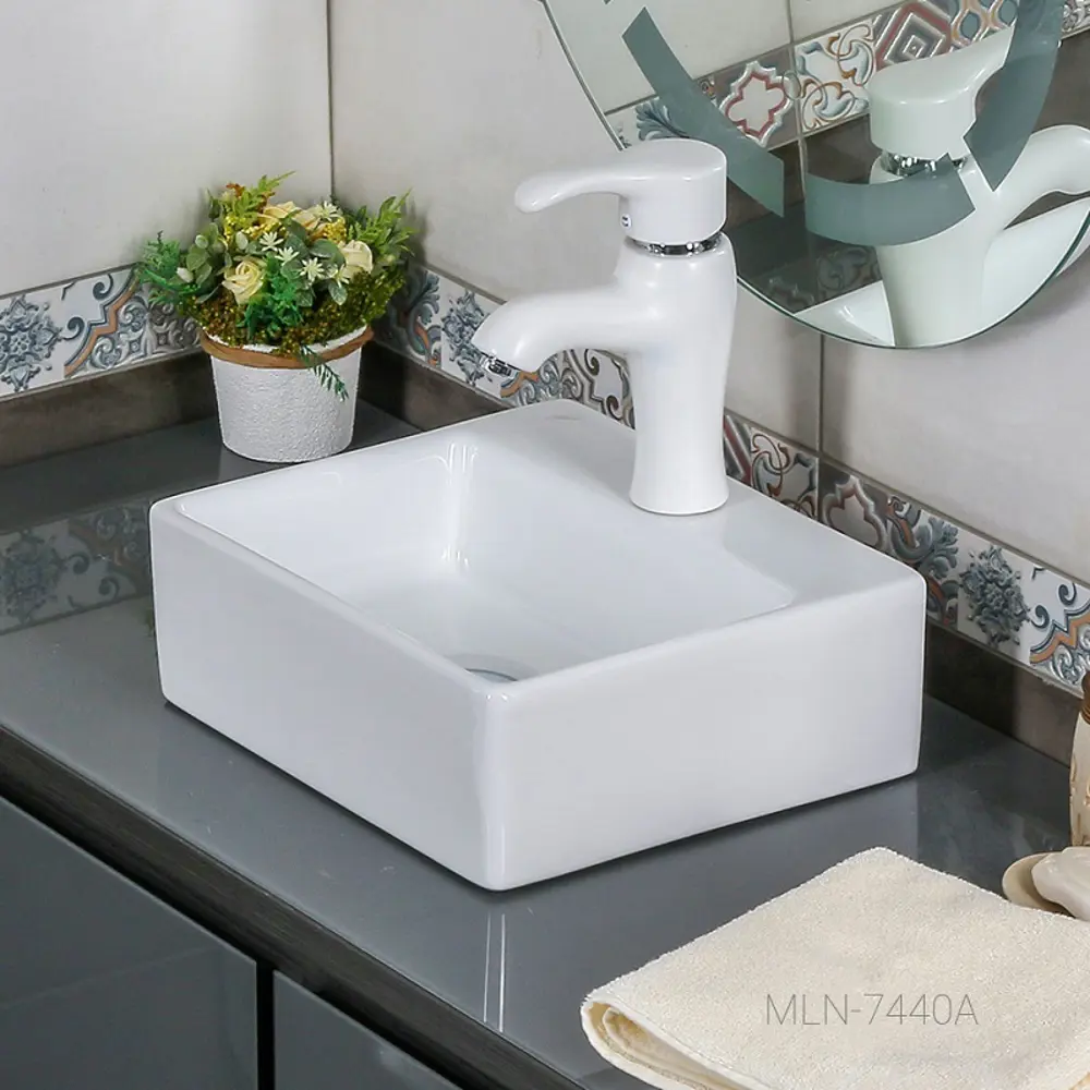 Фото 3 Раковина накладная Melana 7440A-805 33см цвет белый Фото 3 Раковина накладная Melana 7440A-805 33см цвет белый