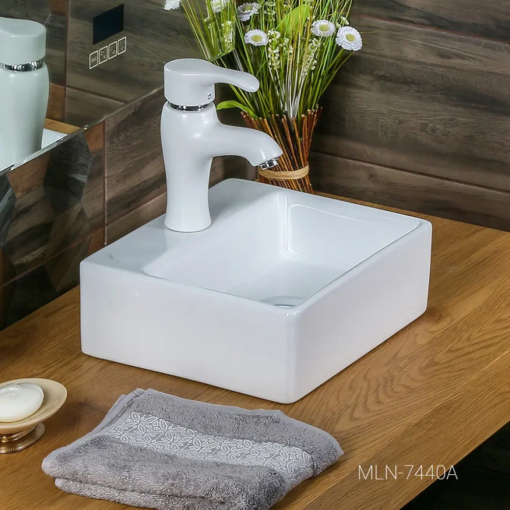 Фото 2 Раковина накладная Melana 7440A-805 33см цвет белый Фото 2 Раковина накладная Melana 7440A-805 33см цвет белый