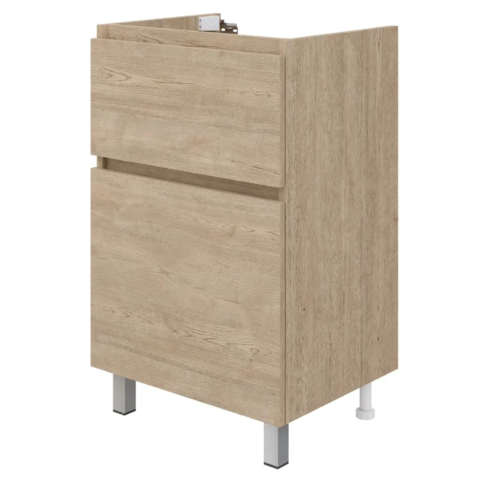 Фото 7 Тумба напольная с раковиной для ванной Teymi Laina 50 см дуб светлый раковина Ritta 50 F16047