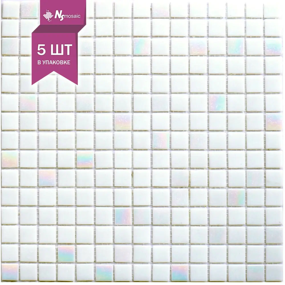Фото Декоративная мозаика стеклянная Nsmosaic MIX23 NS00GS0097 32.7x32.7 см чип 2x2 см цвет бежевый с перламутровыми чипами уп 5 шт Фото Декоративная мозаика стеклянная Nsmosaic MIX23 NS00GS0097 32.7x32.7 см чип 2x2 см цвет бежевый с перламутровыми чипами уп 5 шт