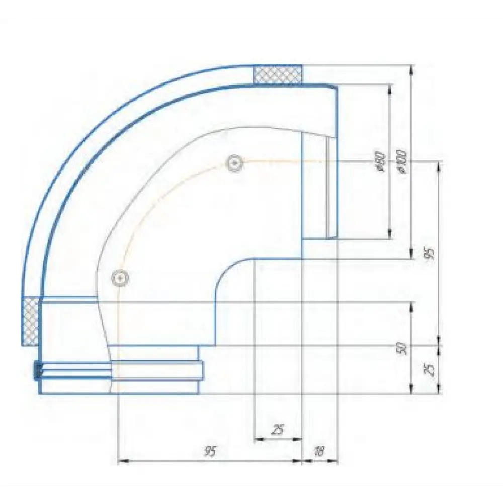 Фото 3 Комплект дымохода коаксильный Okseler D100 185x145 мм оцинкованная сталь oks01485 Фото 3 Комплект дымохода коаксильный Okseler D100 185x145 мм оцинкованная сталь oks01485