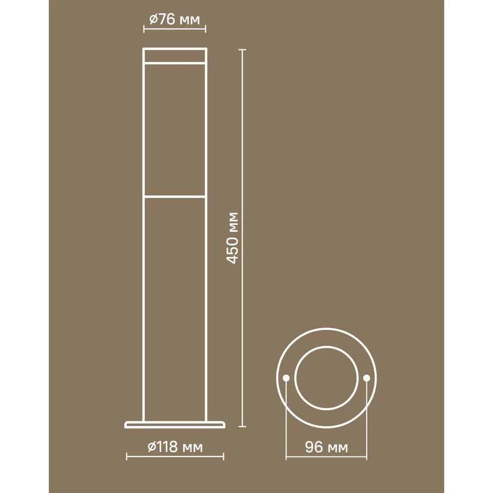 Фото 10 Маленький фонарный столб уличный Kreaforta Begnas 45 см цвет антрацит