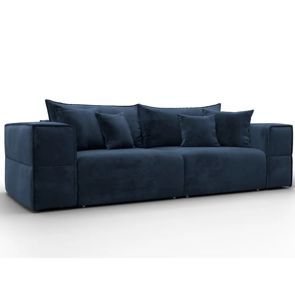Фото Диван прямой Лига-058 НПБ Лига диванов 129381 270x80x114 см велюр цвет tower 13 синий