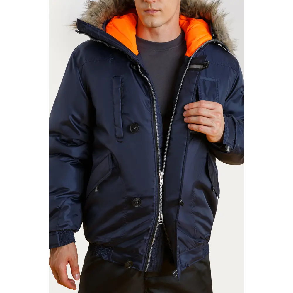 Фото 11 Куртка рабочая утепленная Союзспецодежда Север темно-синяя/оранжевая размер 60-62 рост 170-176 см Фото 11 Куртка рабочая утепленная Союзспецодежда Север темно-синяя/оранжевая размер 60-62 рост 170-176 см