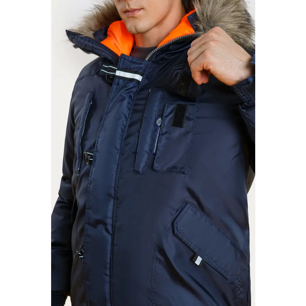 Фото 12 Куртка рабочая утепленная Союзспецодежда Север темно-синяя/оранжевая размер 60-62 рост 170-176 см Фото 12 Куртка рабочая утепленная Союзспецодежда Север темно-синяя/оранжевая размер 60-62 рост 170-176 см
