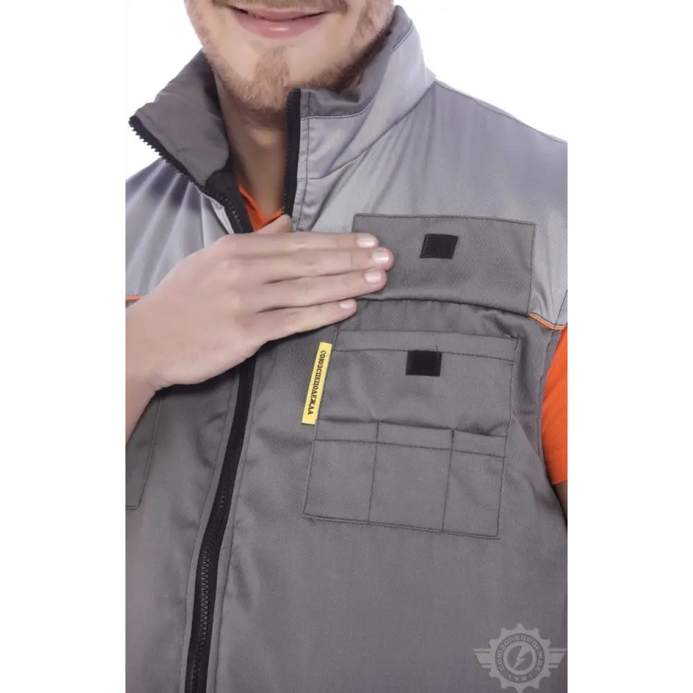 Фото 10 Жилет рабочий утепленный Союзспецодежда Профессионал темно-серый/светло-серый размер 56-58 рост 182-188 см Фото 10 Жилет рабочий утепленный Союзспецодежда Профессионал темно-серый/светло-серый размер 56-58 рост 182-188 см