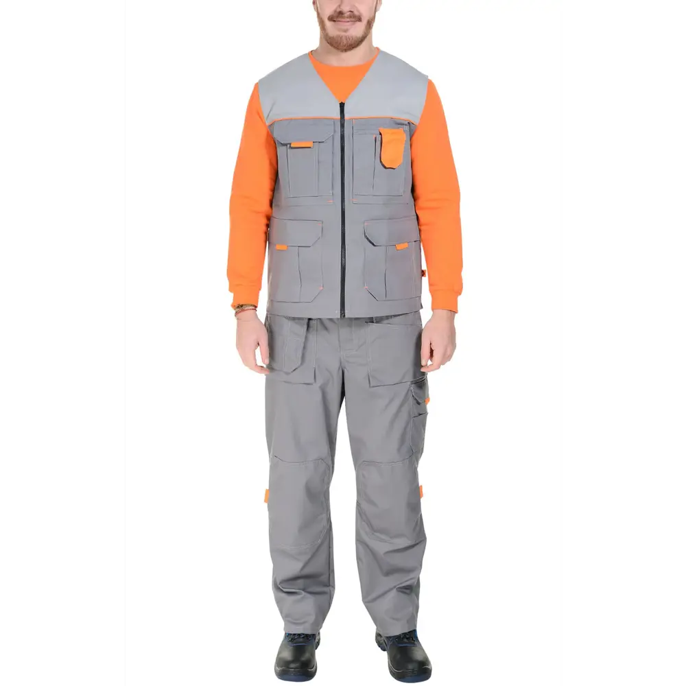 Фото 4 Жилет рабочий Союзспецодежда Профессионал темно-серый/светло-серый размер 48-50 рост 170-176 см