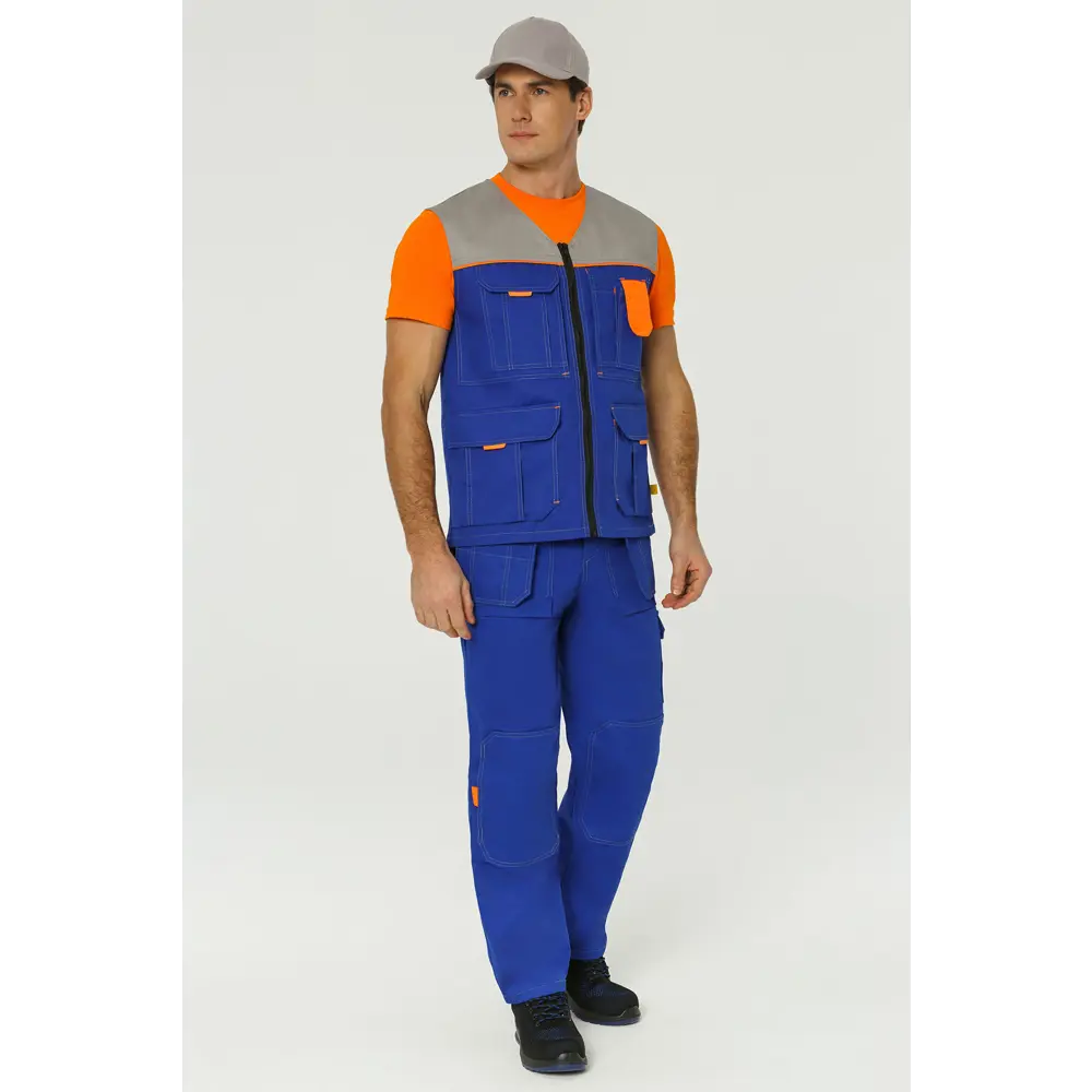 Фото 3 Жилет рабочий Союзспецодежда Профессионал василек/св-серый размер 52-54 рост 170-176 см