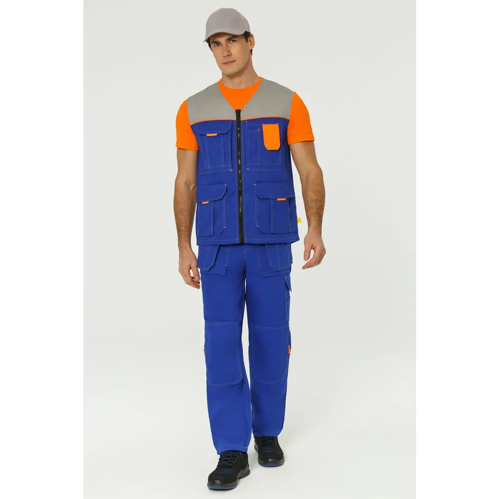 Фото 5 Жилет рабочий Союзспецодежда Профессионал василек/св-серый размер 52-54 рост 170-176 см