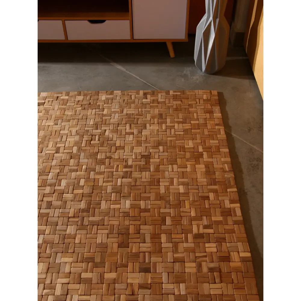 Фото 4 Коврик декоративный плетеный Сима-Ленд тиковое дерево 200х200 см 10464533 Фото 4 Коврик декоративный плетеный Сима-Ленд тиковое дерево 200х200 см 10464533