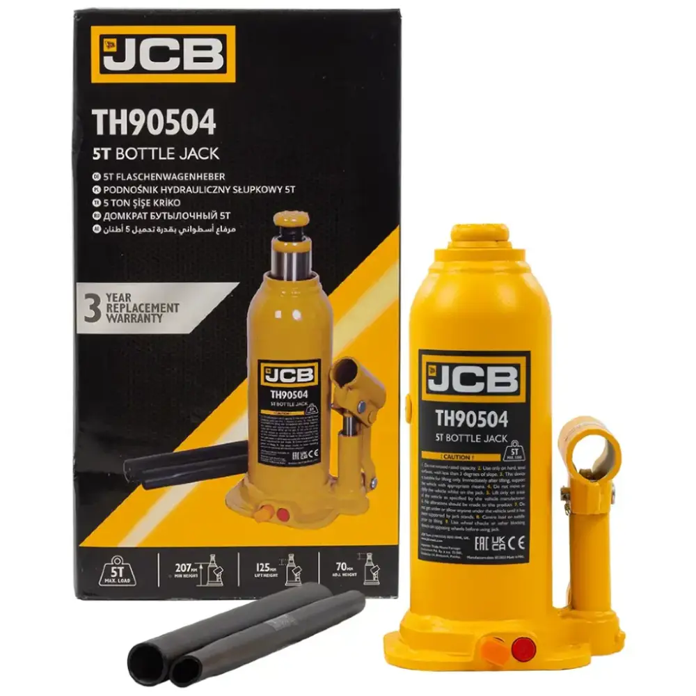 Фото Домкрат бутылочный механический Jcb JCB-TH90504 до 5 т, 207-402 мм Фото Домкрат бутылочный механический Jcb JCB-TH90504 до 5 т, 207-402 мм