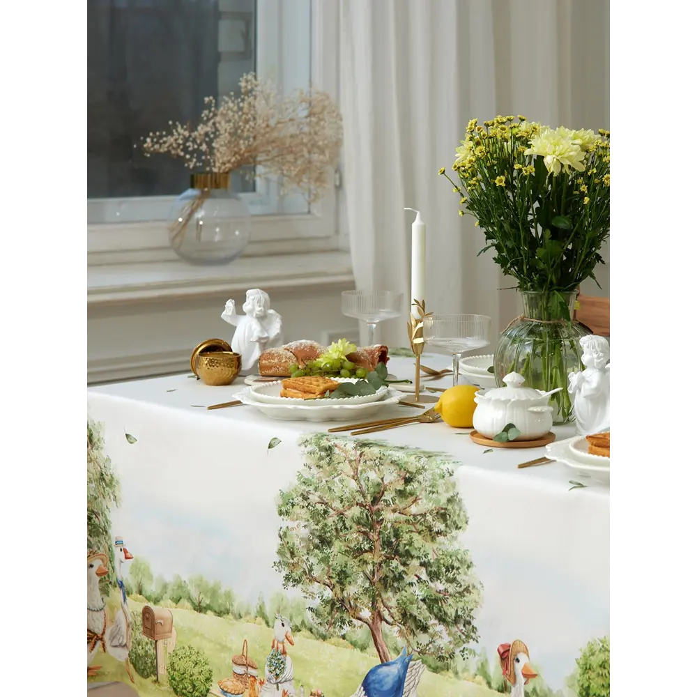 Фото 2 Скатерть на стол Этель Family picnic круглая 150x220 см цвет разноцветный Фото 2 Скатерть на стол Этель Family picnic круглая 150x220 см цвет разноцветный