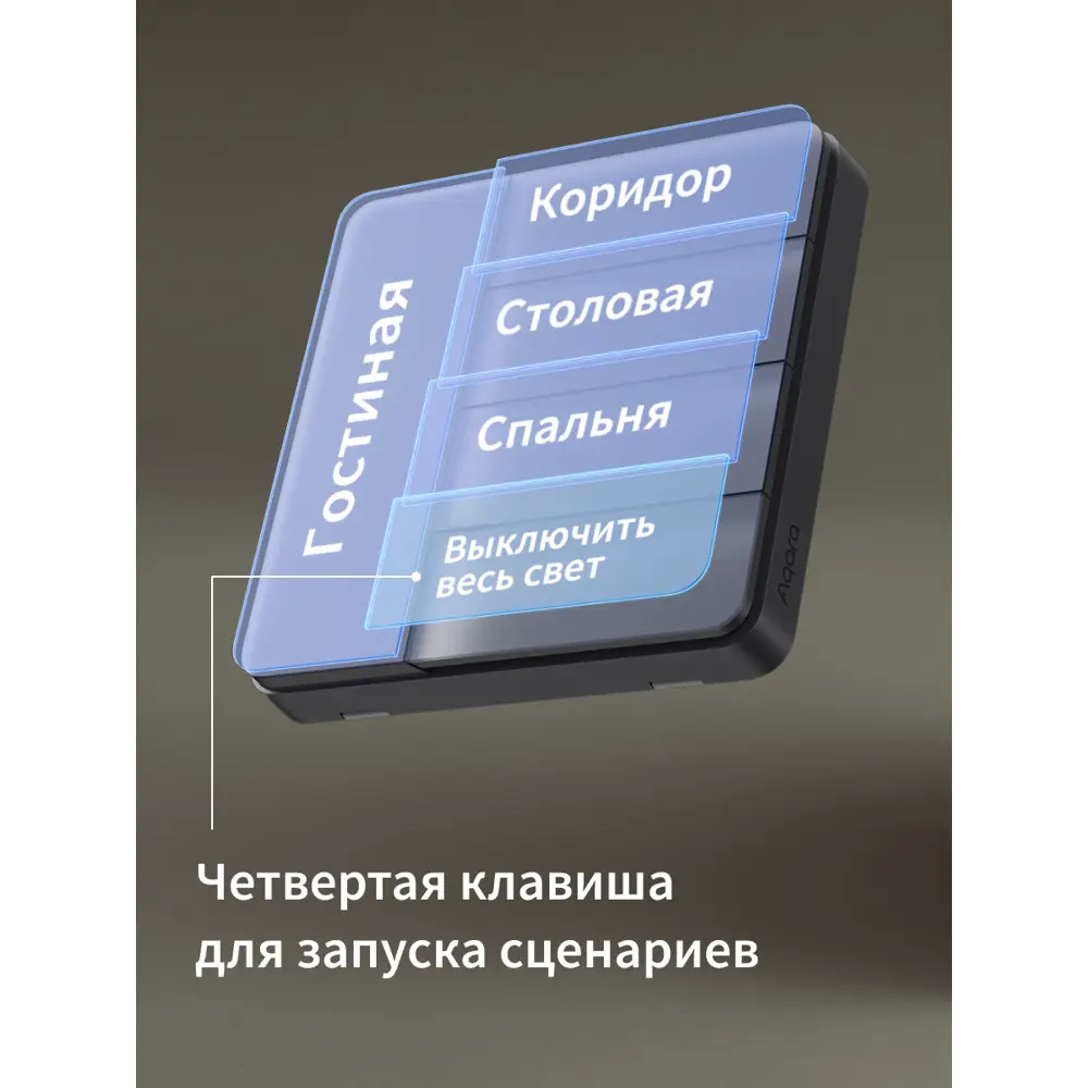Фото 5 Умный настенный выключатель Aqara Z1 Pro ZNQBKG45LM 4 клавиши цвет графит