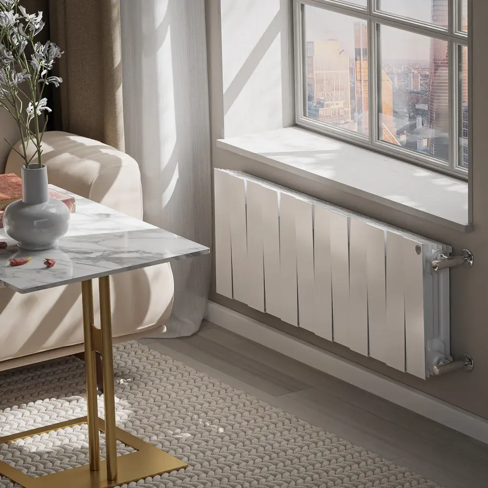 Фото 5 Радиатор секционный Royal thermo PianoForte 300 300/100 12 секций боковое подключение биметалл цвет белый без кроншейнов