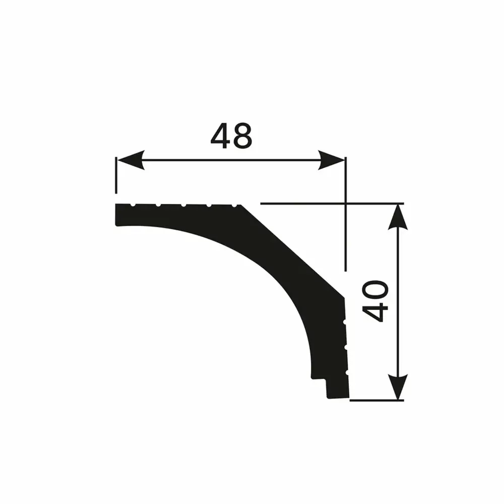 Фото 3 Плинтус Cosca décor 00-00070870 на стену и потолок полистирол белый 2000x48x48 мм 1 шт