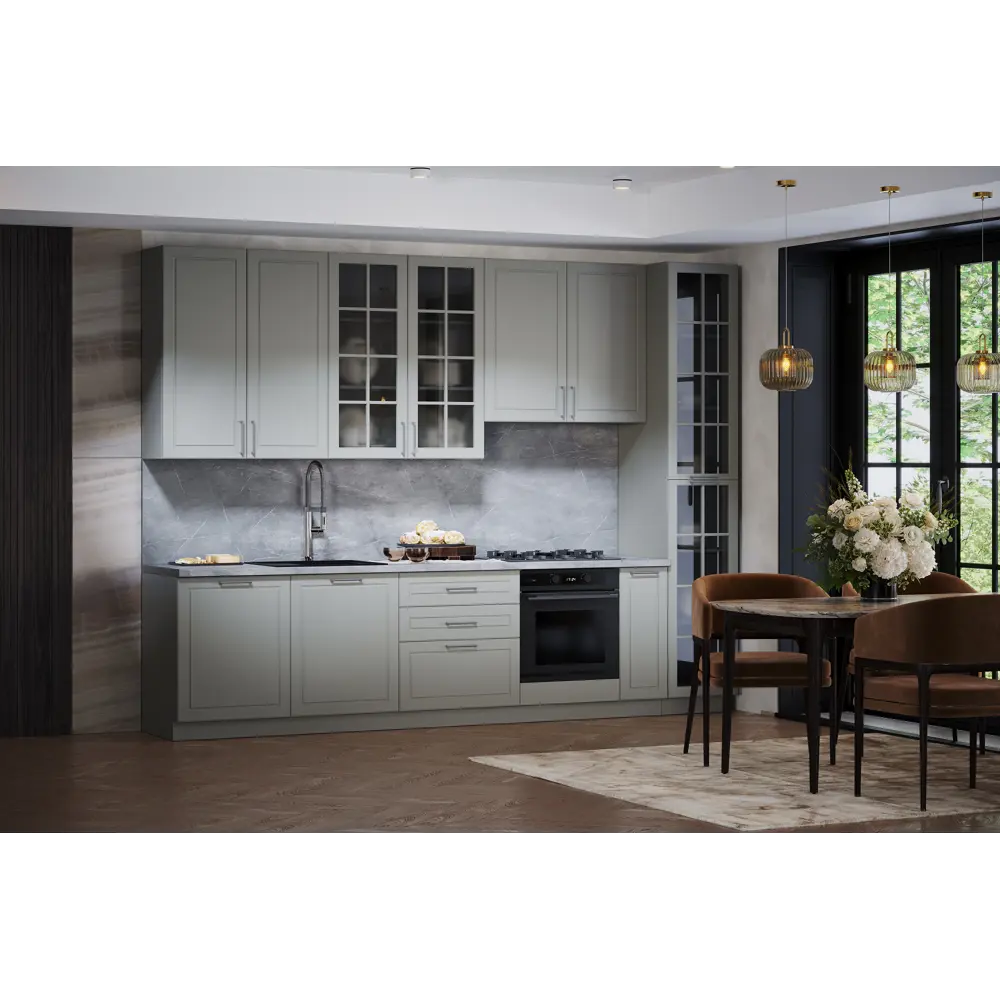 Фото Кухонный гарнитур Ирис Сима-ленд Zm015.01.2800n 280x249x60 см ЛДСП цвет серый