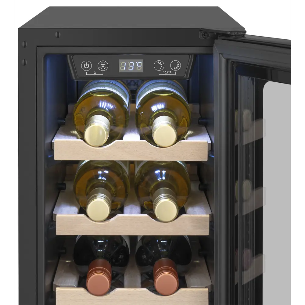 Фото 7 Винный шкаф Weissgauff 27х82.7х49 см 12 бутылки цвет черный Фото 7 Винный шкаф Weissgauff 27х82.7х49 см 12 бутылки цвет черный