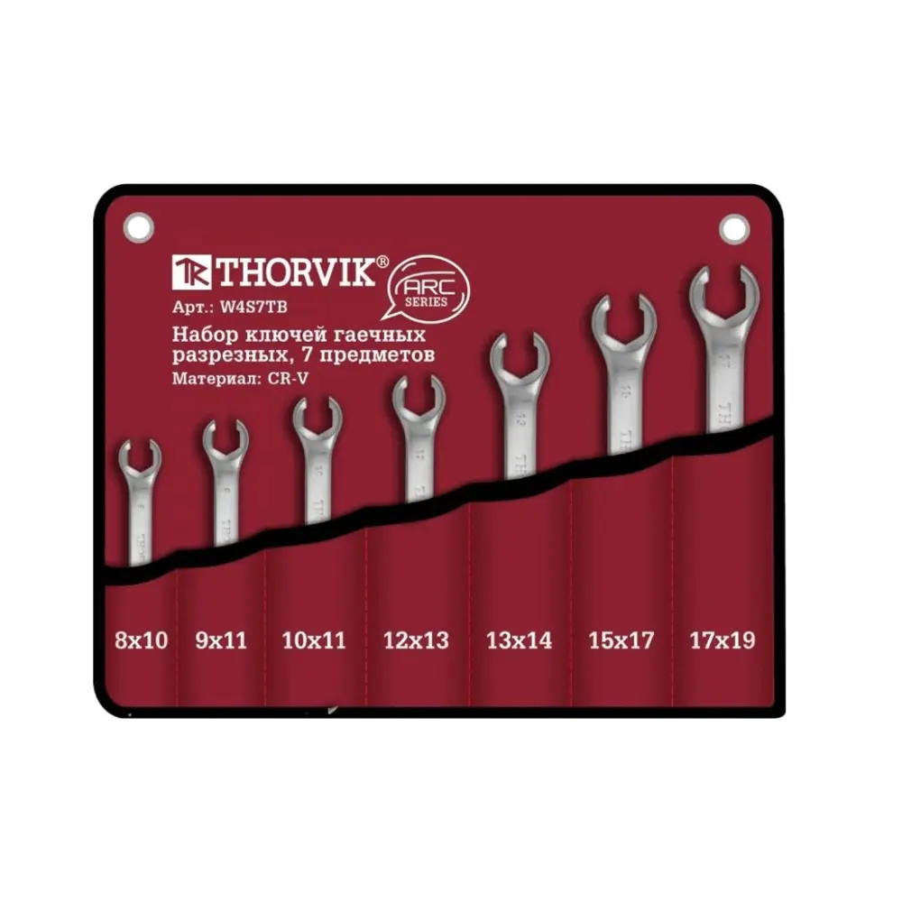 Фото Набор ключей разрезных Thorvik W4S7TB 8-19 мм 7 шт Фото Набор ключей разрезных Thorvik W4S7TB 8-19 мм 7 шт