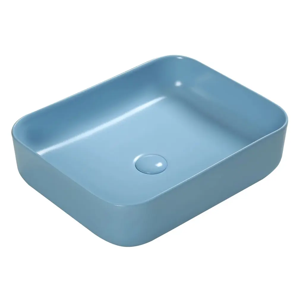 Фото Раковина накладная Santiline SL-1051BL 50см цвет голубой