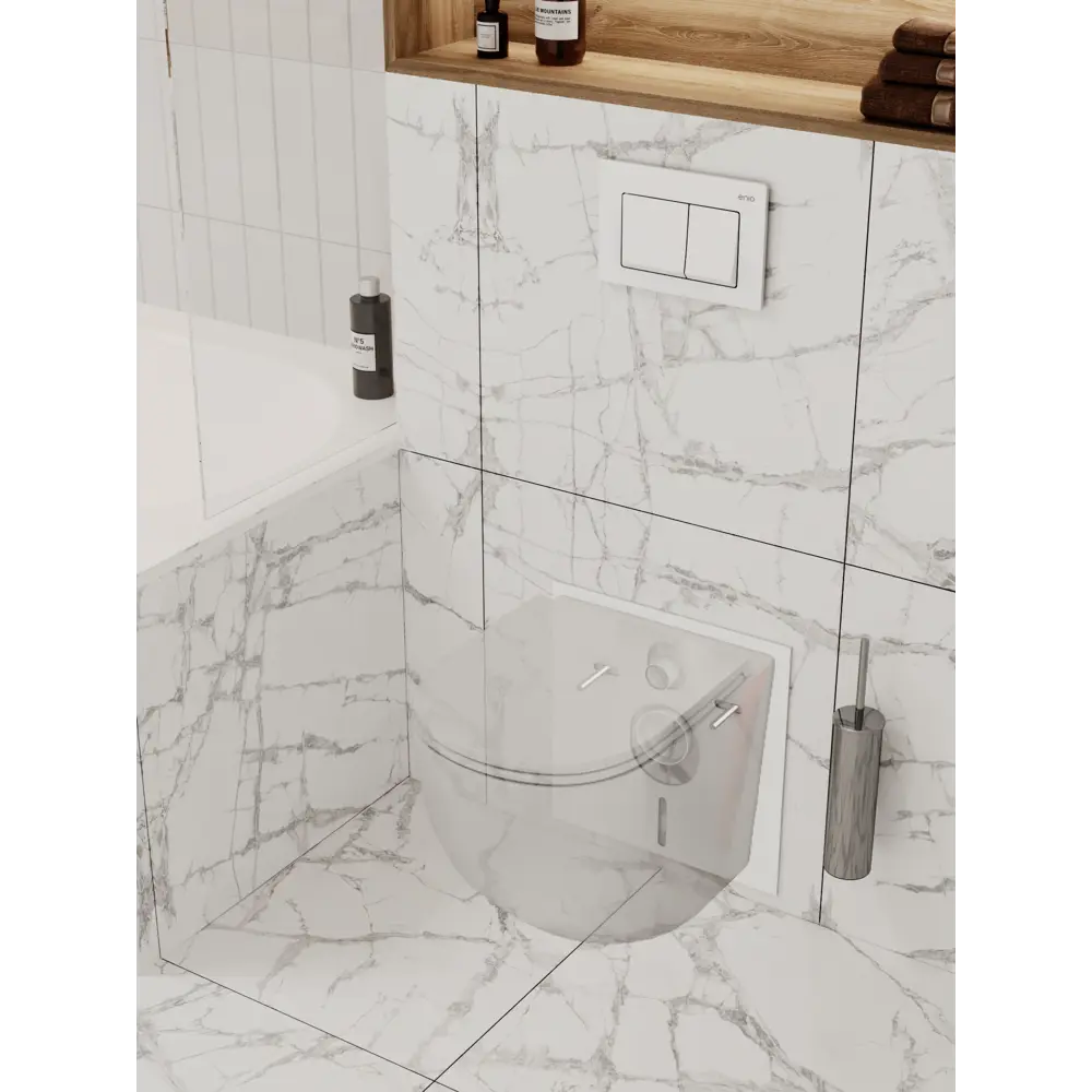 Фото 2 Инсталляция для унитаза Enio Profi EN7050050 с кнопкой Pulsante белая глянцевая Фото 2 Инсталляция для унитаза Enio Profi EN7050050 с кнопкой Pulsante белая глянцевая