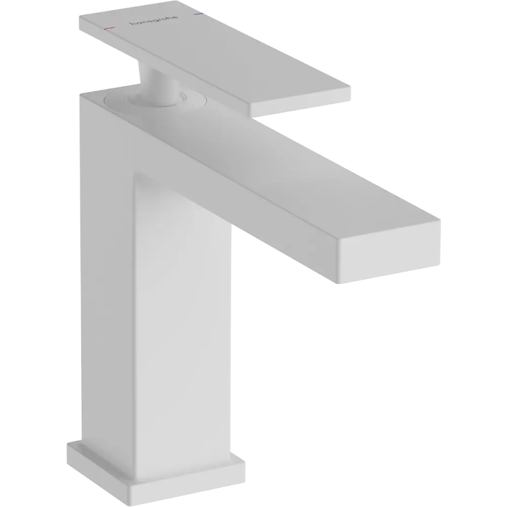 Фото 2 Смеситель для раковины Hansgrohe Tecturis E 110 73010700 однорычажный со сливным гарнитуром цвет белый