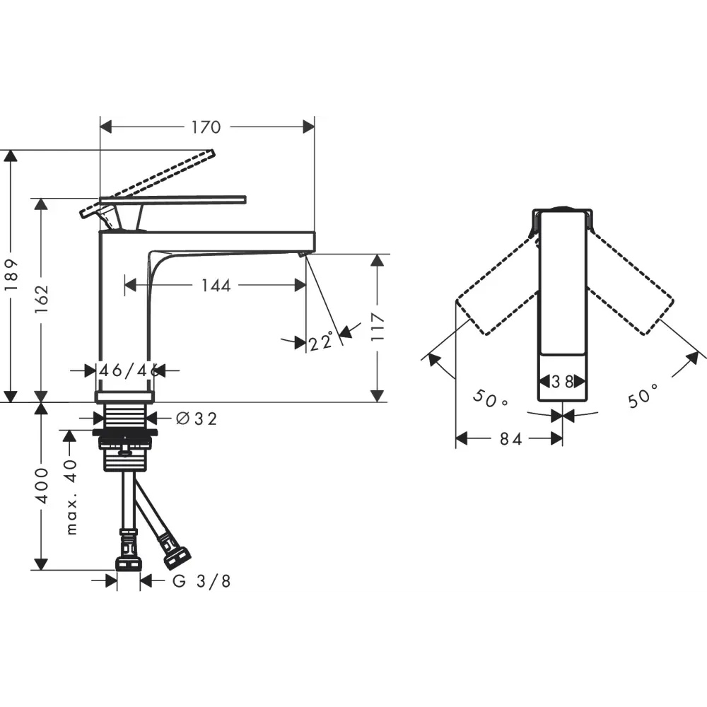 Фото 3 Смеситель для раковины Hansgrohe 73011670 бесконтактный цвет черный матовый